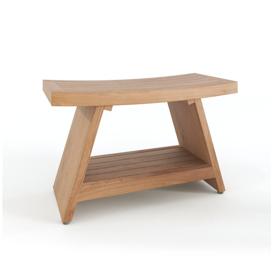 Patented 30" Asia Teak Shower Bench with Shelf - 30 Inch (Pack of 1)