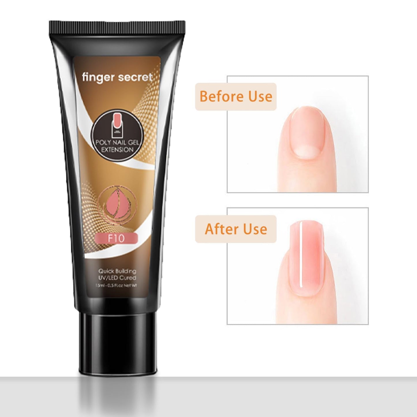 Poly Extension Gel Nail Kit - Professional Nail Gel Set with Slip Solution and Lamp Nail Art Design Beginner,All-in-One French Kit,Nail Thickening Solution
