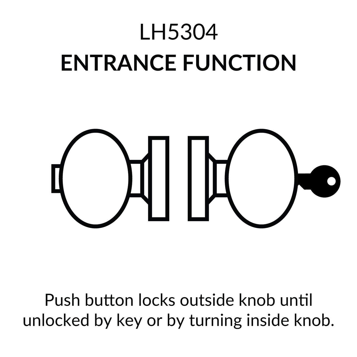 Door Knob Cylindrical Lock Entrance Function Keyed Entry & Lock Satin Stainless Steel Finish LH5304OB -US32D UL Certified ANSI/BHMA Grade 2 Commercial Door Knob for Heavy Duty Use Embassy Series
