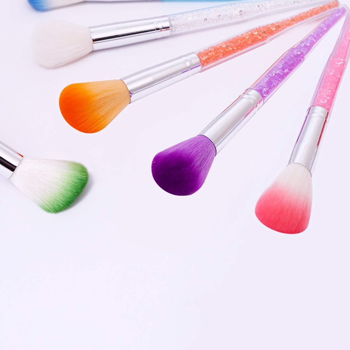 Beautifultracy 7 Pieces Soft Nail Art Dust Remover Powder Brush Cleaner for Acrylic and Makeup Powder Blush Brushes