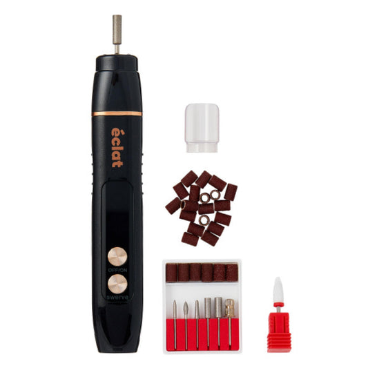 ÉCLAT Cordless Nail Drill, Professional Portable E-File for Gel & Acrylic Removal, Rechargeable Manicure Set with Charging Stand & LED Light, Quiet 13,000 RPM Electric File for Home, Travel, Black