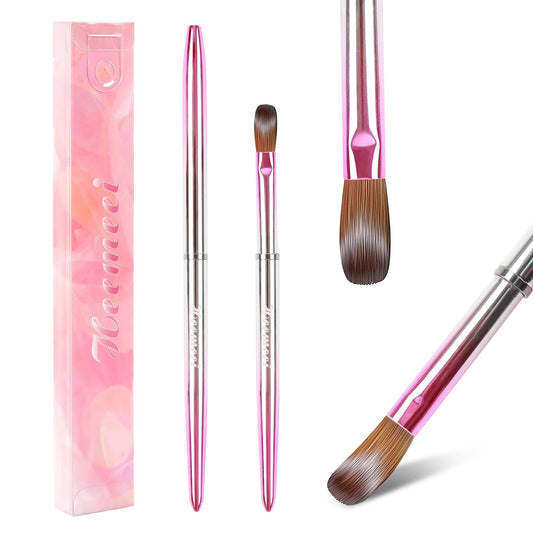heemeei Acrylic Nail Brush Size 10, 100% Kolinsky Acrylic Brushes for Nails, Nail Brushes for Acrylic Application, Pinceles Para Uñas Acrílicas, Acrylic Powder Brush for Professional Manicure DIY