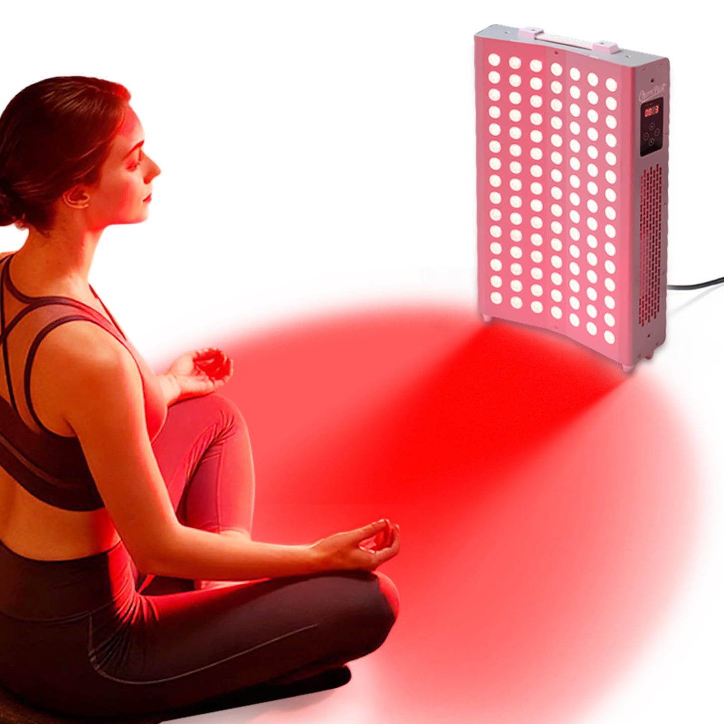 Curved Red Light Therapy Panel, 105 LEDs, 660nm Red & 850nm Near-Infrared (NIR), Switchable Modes, for Full-Body Use, Home Self-Care