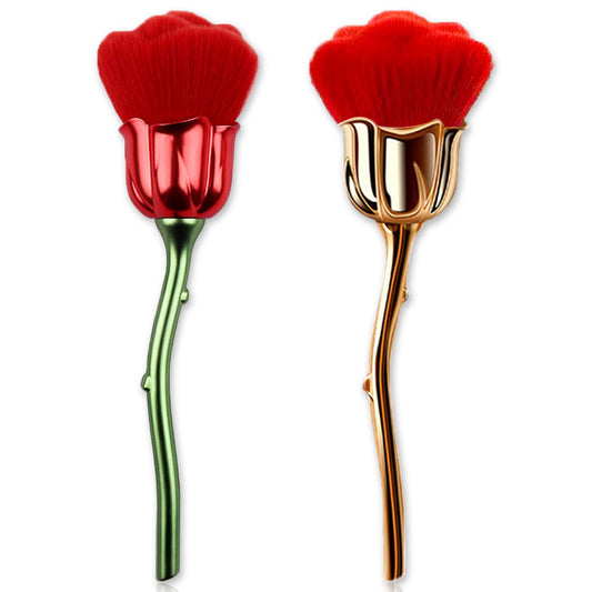 DANNEASY 2pcs Rose-Shape Nail Dust Brush Acrylic Nail Brushes for Cleaning Dust, Dip Powder Brush, Fluffy Makeup Brush, Blush Brush, Nail Duster Brush Manicure Brush For Nails Clean Up