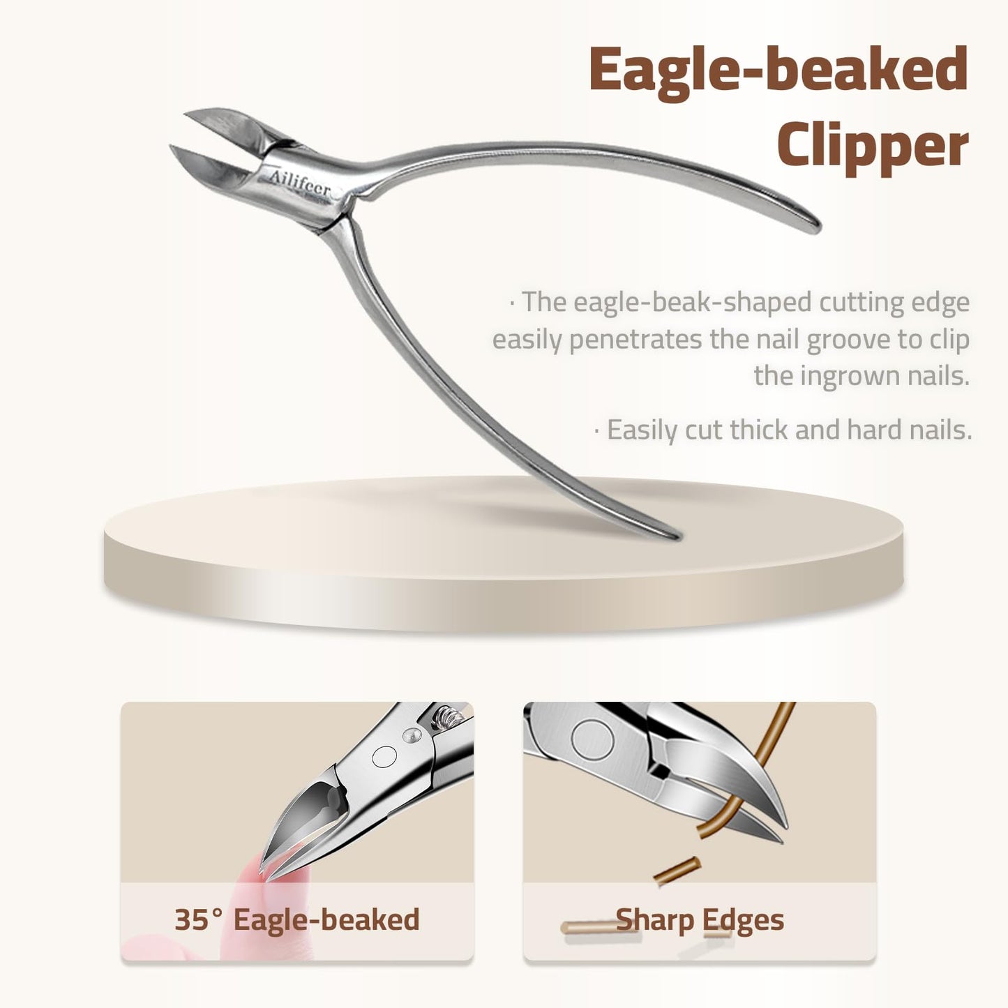 AILIFEER Manicure Kit, 9-in-1 Stainless Steel Professional large Nail Cutters and nail clippers Set, Includes Nail File, Cuticle Trimmer, with Portable Travel Case kit,Gifts For Women Men