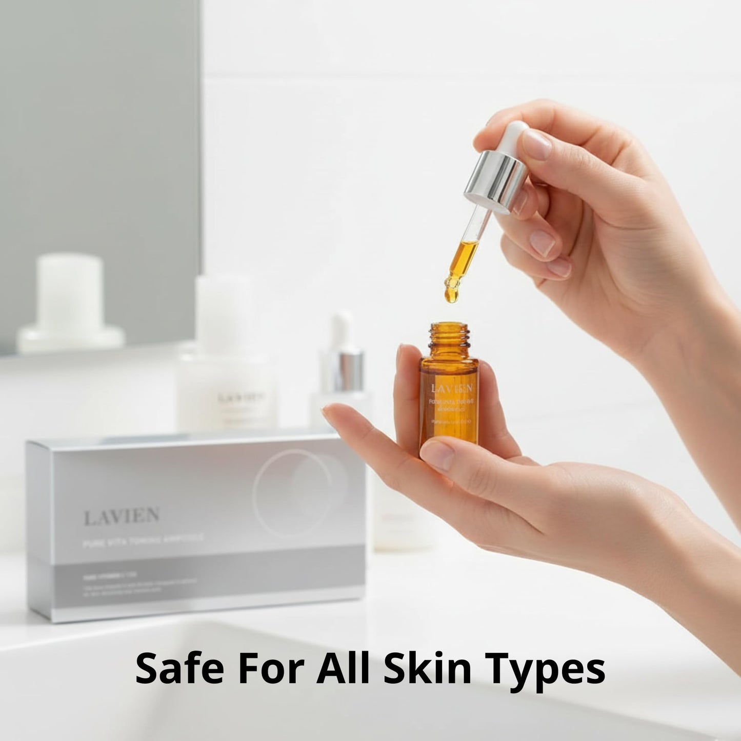 Lavien Pure Vita Toning Ampoule - 13% High Concentration Serum - All Skin Types - 14 ml Bottle