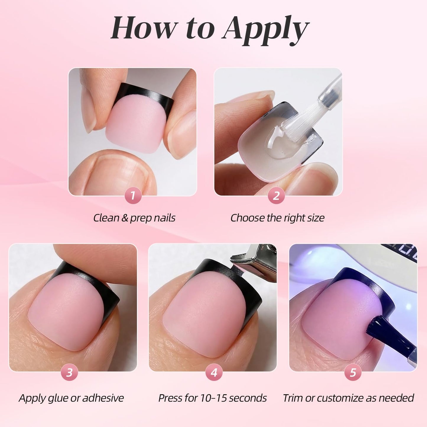 Leefrei Press on Toenails for Women, Short Square Pre-designed Matte White French Tip Toe Press on Nails Fake Toe Nails for DIY, 15 Sizes 150 pcs Glue on Toe Nail Tips Extensions (TPSN03)