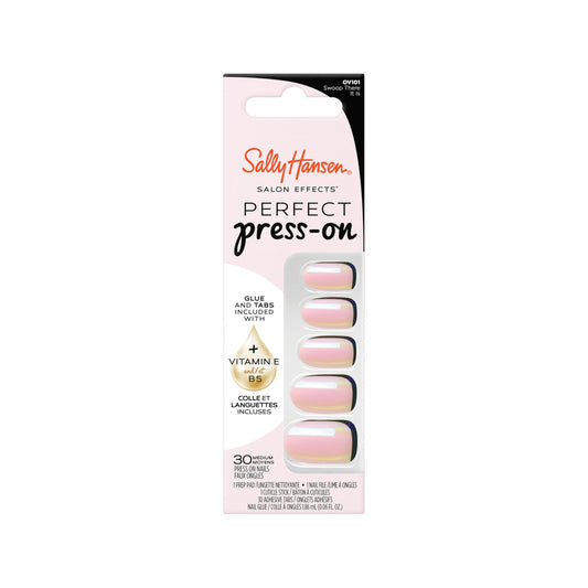 Sally Hansen Salon Effects Perfect Press-On Nails | Oval Shape | Easy to Apply, Non-Damaging | 30 Nails, Nail Glue, Adhesive Tabs, File | Swoop There It Is