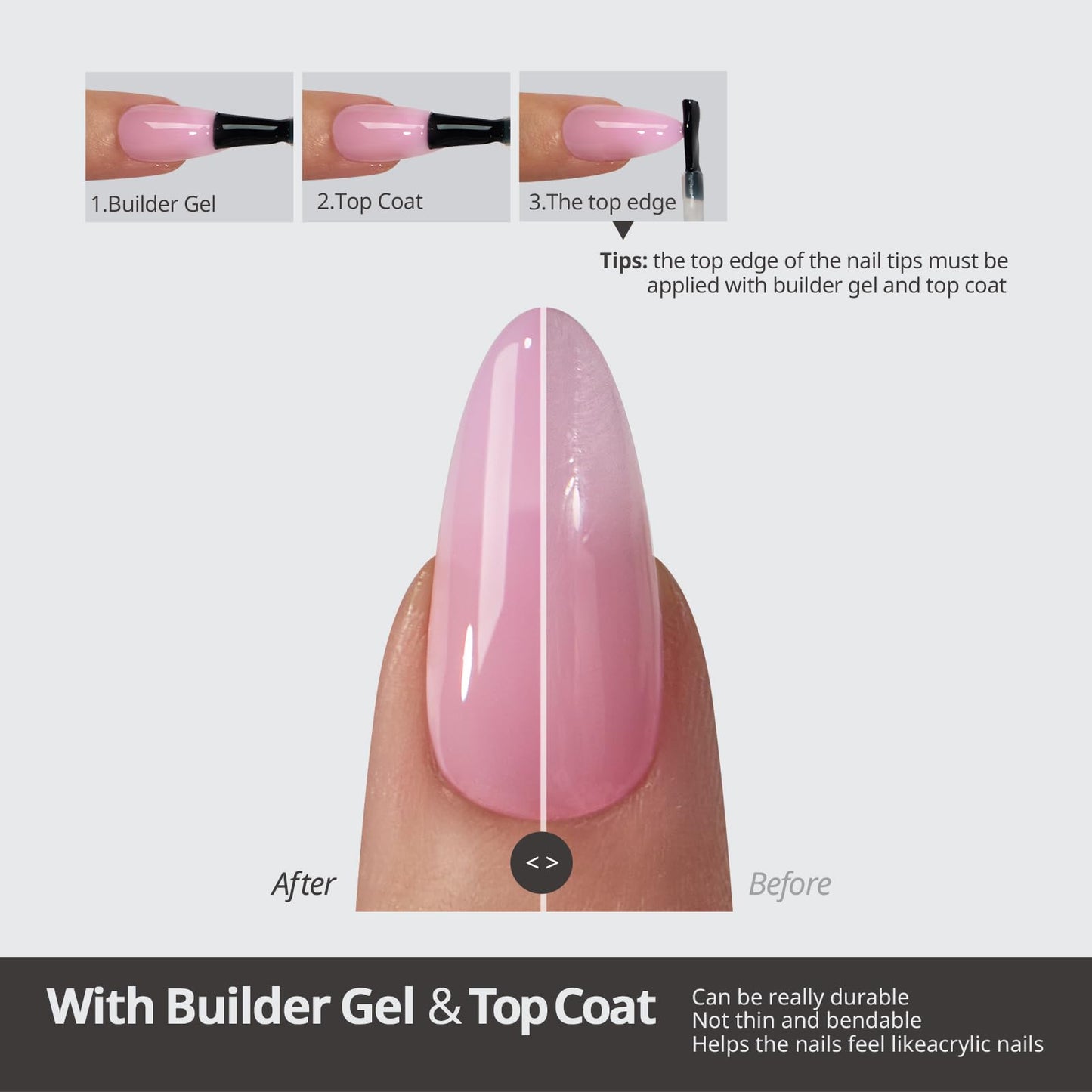 BTArtboxnails XCOATTIPS Bare 5-Shades Nude Press on Nails - 4-Week Wear Short Square Press on Nails, Easy to Apply, Soak Off, Salon Quality Value at Home, 16 Sizes - 160 Fake Nails
