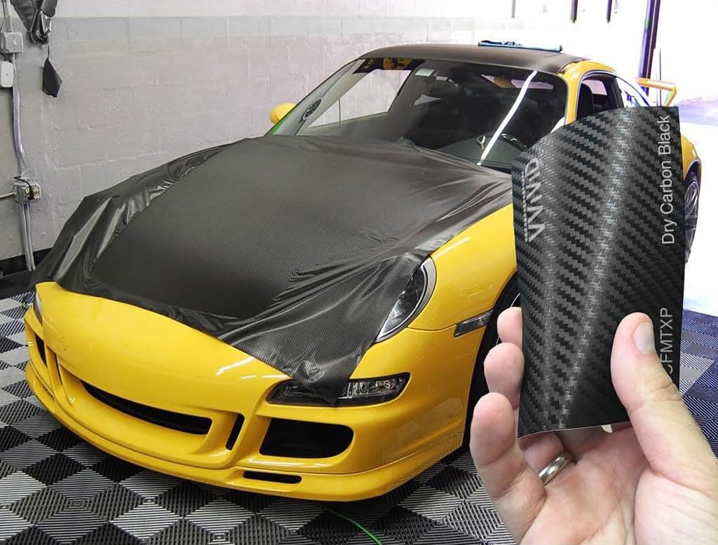 VViViD XPO Black Carbon Fiber Car Wrap Vinyl Roll Featuring Air Release Technology (75ft x 5ft)