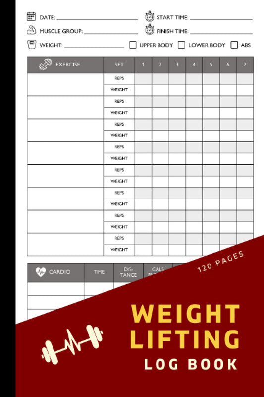 Weight Lifting Log Book: Workout Journal for Men and Women | Gym Planner Exercise Notebook & Fitness Logbook for Personal Training (Weightlifting & ... for Weight Training Red Design – 120 Pages
