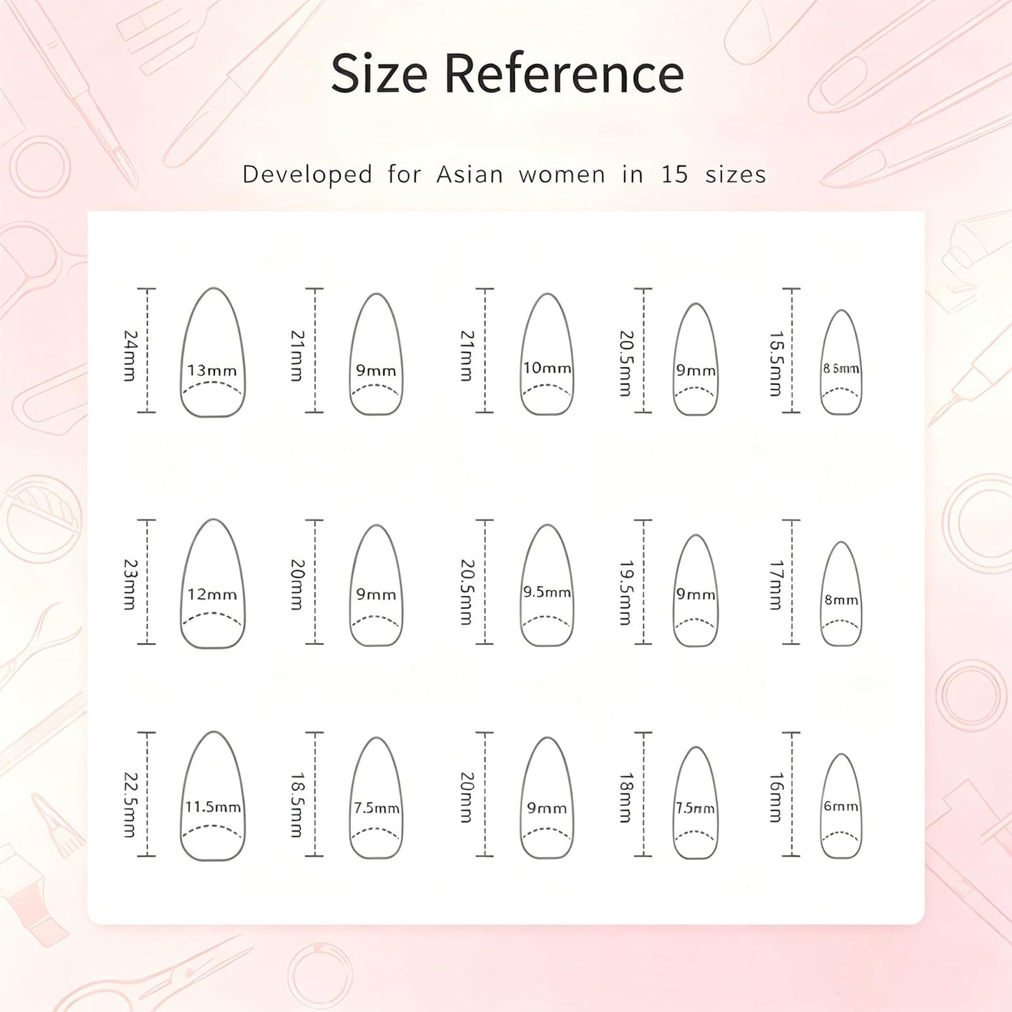 3D Floral Press on Nails Glossy Sparkly Blue Medium Almond Fake Nail Flower False Nails with Silver Glitter Design Curve Line Stick on Nail Pearl Glue on Artificial Fingernails for Women Daily Wear