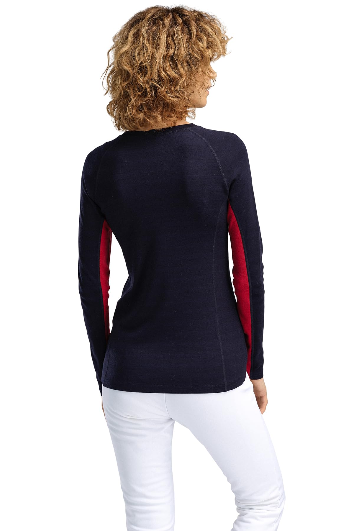 Dale of Norway Aksla Sweaters for Women - Base Layer Merino Wool Sweater (US, Alpha, X-Small, Regular, Regular, Navy Red OffWhite)