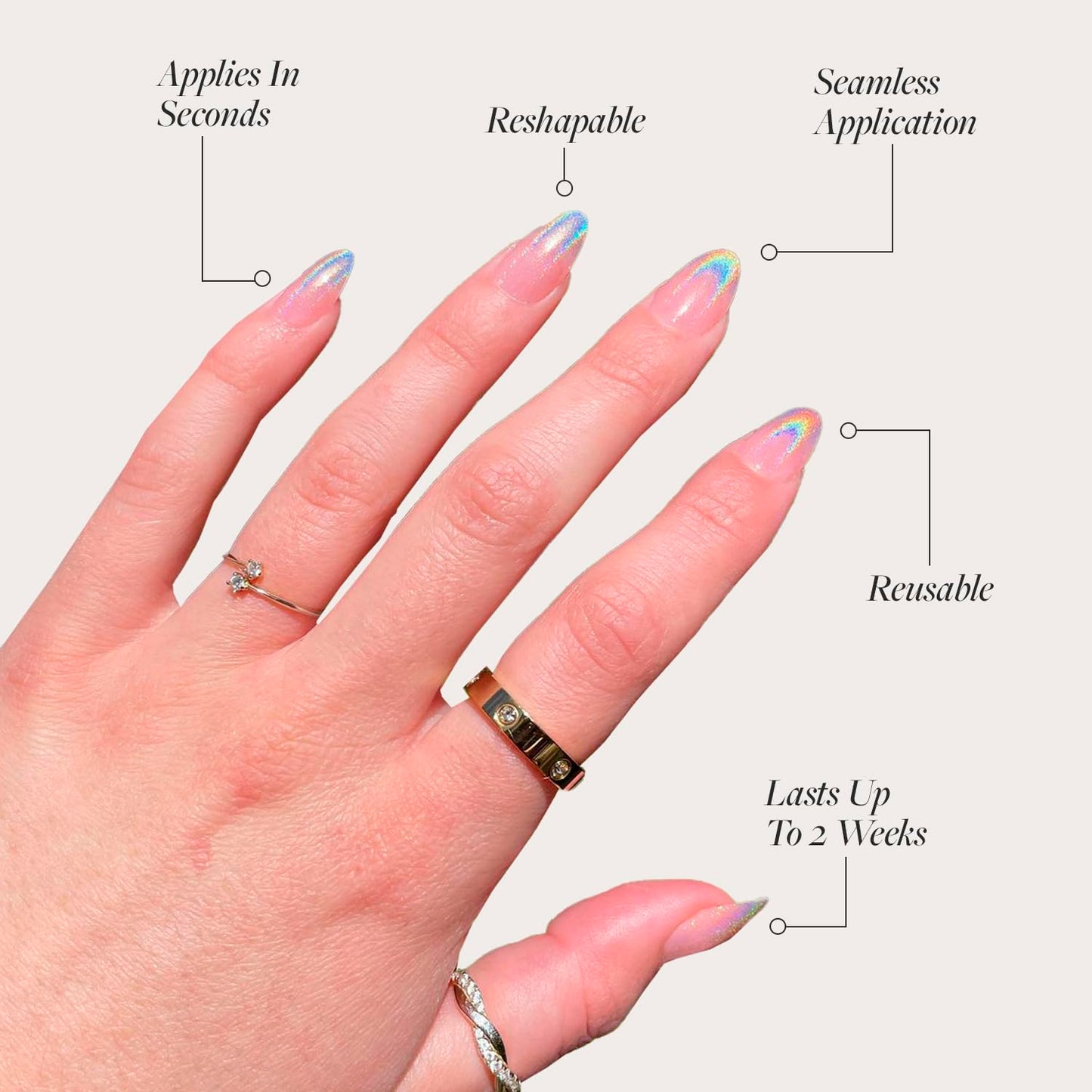 Glamnetic Press-On Nails Bundle - Winter Storm & Cherry Glaze | Semi-Transparent Short Almond Nails | Glazed Short Almond False Nails | Reusable, Salon-Quality Nail Kits
