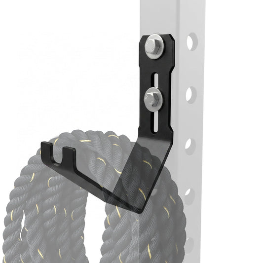 Lights Mountain Universal Battle Rope Storage Attachment, Heavy-Duty Steel Rack Mounted Hanger for Fitness Ropes & Resistance Bands, Adjustable Fits Most Power Cages, Home Gym Organization
