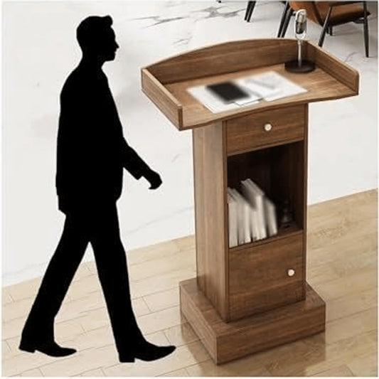 KrrNFYSG Classrooms Podium Stand Wooden Lectern for Churches Events Pulpit Desk Floor-Standing Hostess Stand Reception Presentations Table