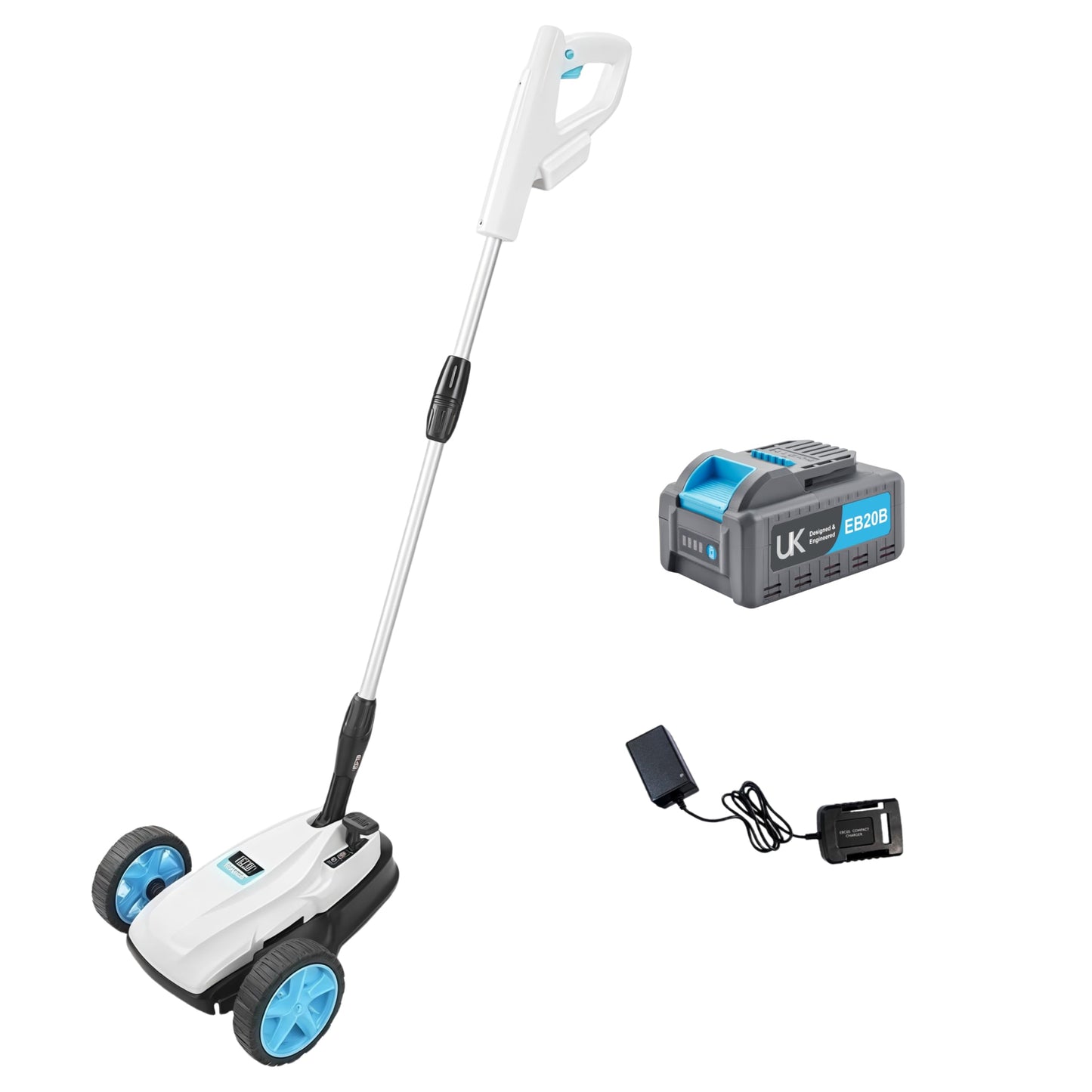 RB 9" Small Lawn Mower for Small Spaces, 40V 2Ah Battery & Charger, Ultra-Light Mini Cordless Lawn Mower with Brushless Motor, 3 Cutting Heights, One-Hand Steering, Upright Storage for Tiny Yards