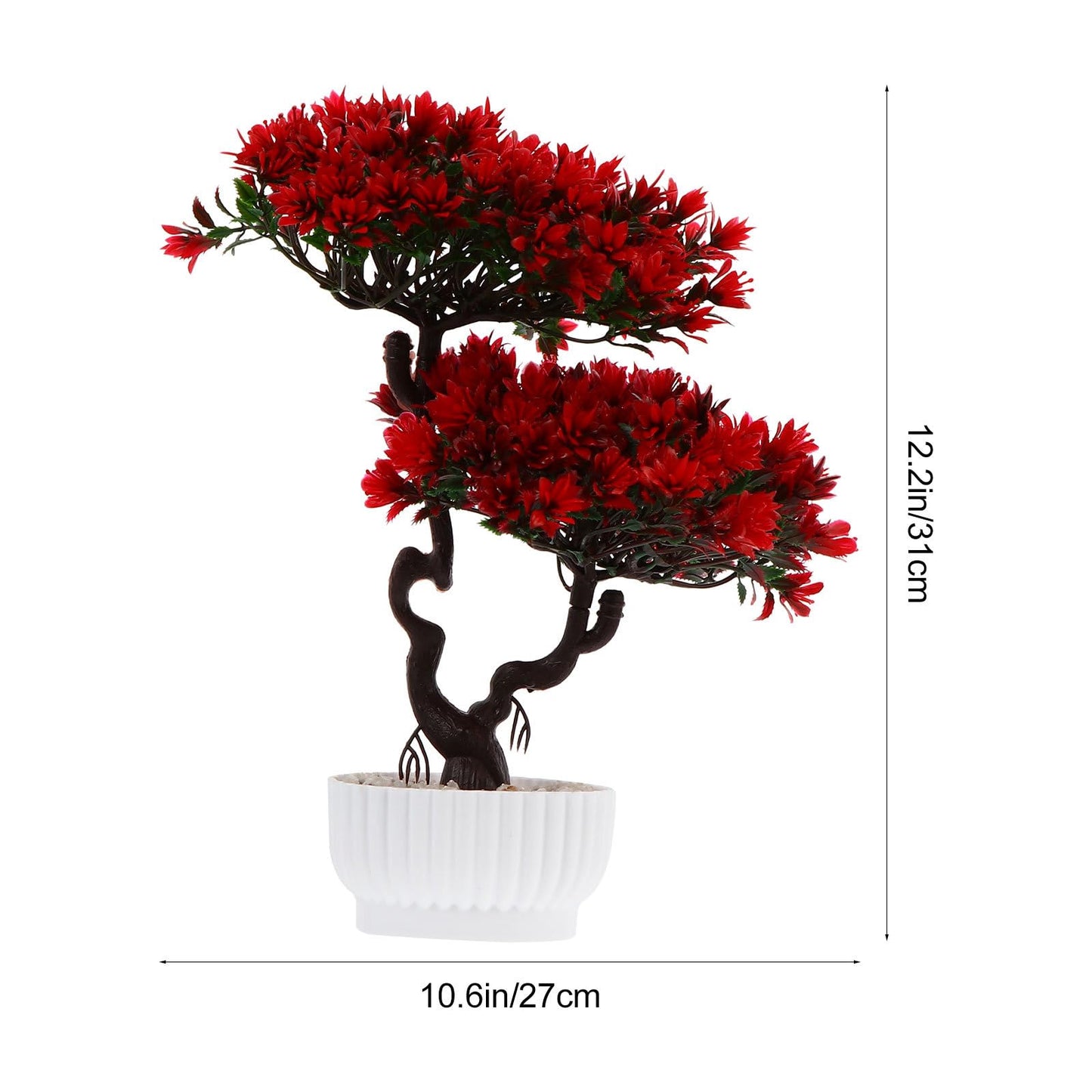 Healeved Artificial Bonsai Guest-Greeting Pine Tree Realistic Simulation Plant Decor for Home Office Easy Care Faux Potted Bonsai 10.62X10.62X12.20 Inches