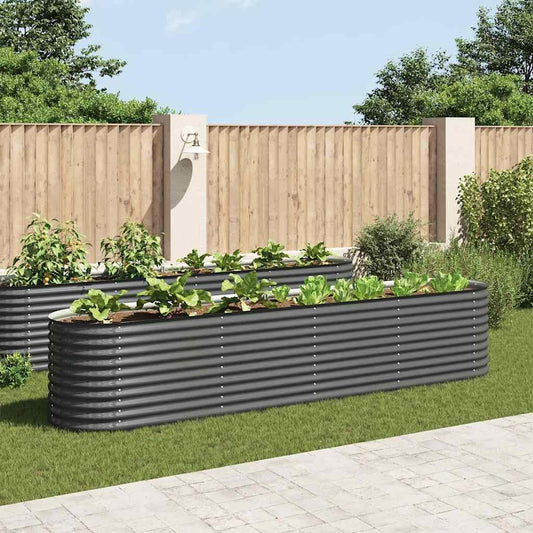 Mhdvray Galvanized Raised Garden Bed 157.5 x 31.5 x 31.9 in, Grey Metal Planter for Patio, Balcony & Backyard, Large Outdoor Box for Vegetables, Herbs & Flowers