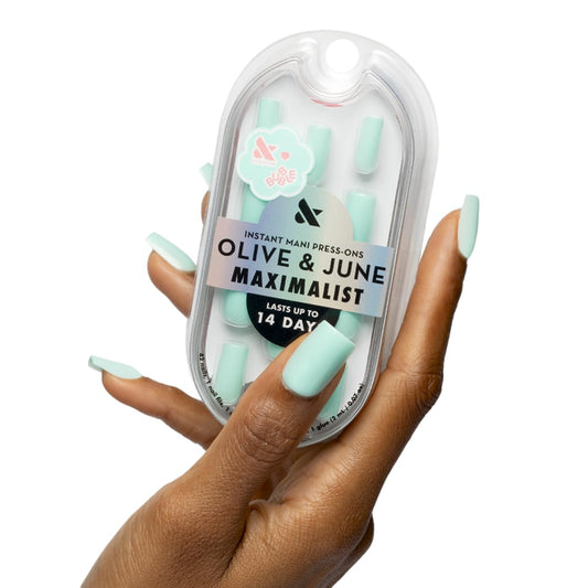 Olive & June Maximalist Instant Mani Press-On Nails (Glue) | 42 Fake Nails, 21 Sizes | Non-Toxic, Long-Lasting Big, Bold Gorgeous Realistic Look | Salon-Quality at Home | Medium, Square | Slam Dunk