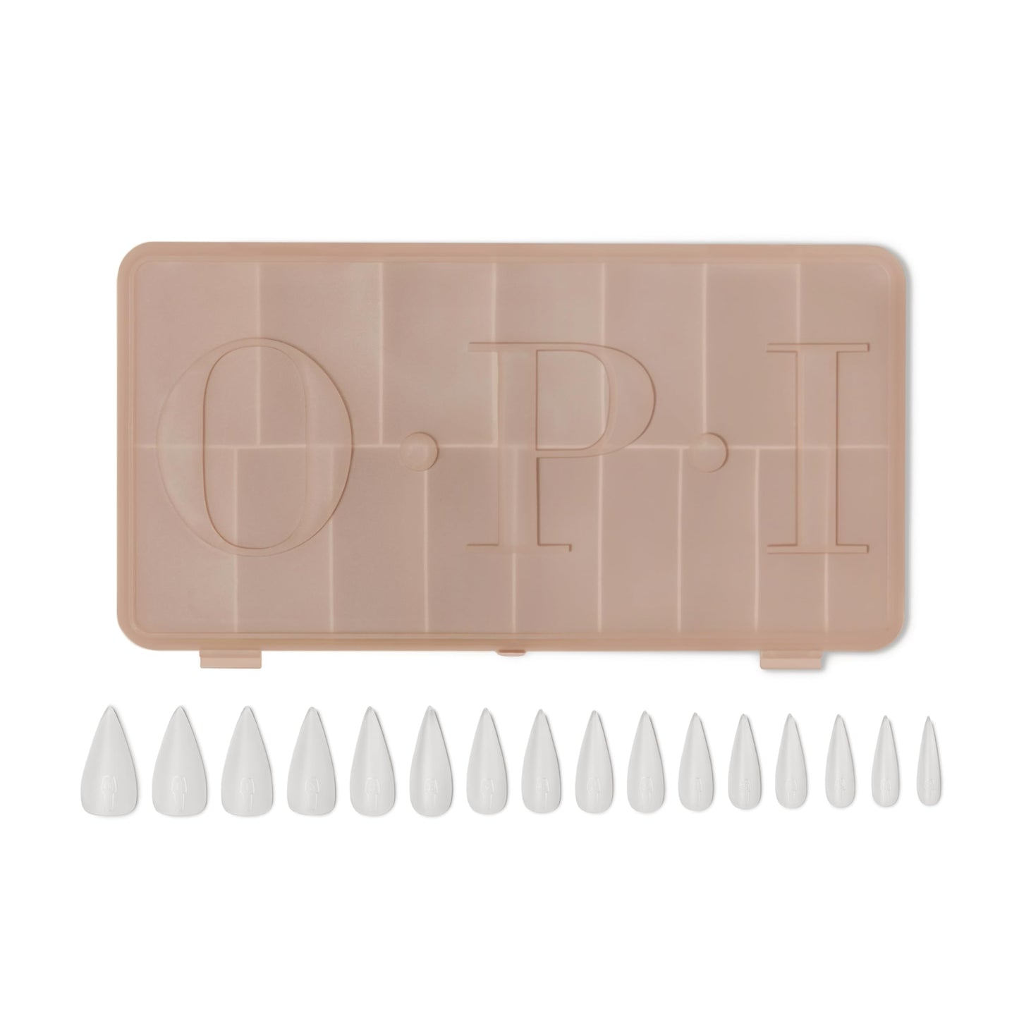 OPI GELevate Soft Gel, Nail Tips | Stiletto Shape Extensions | Flexible & Natural Fit | 1 Box with 16 Sizes