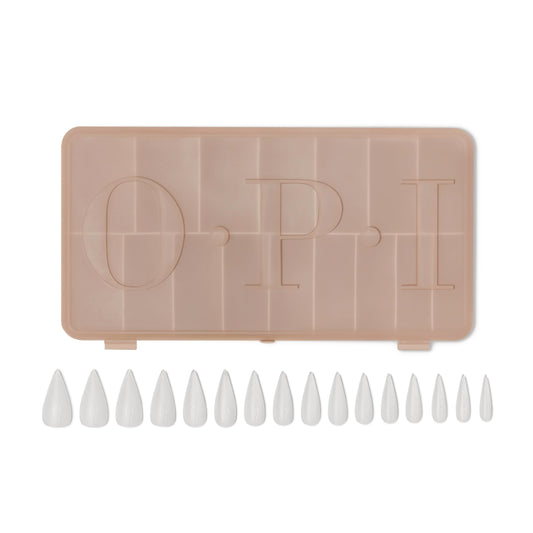OPI GELevate Soft Gel, Nail Tips | Stiletto Shape Extensions | Flexible & Natural Fit | 1 Box with 16 Sizes