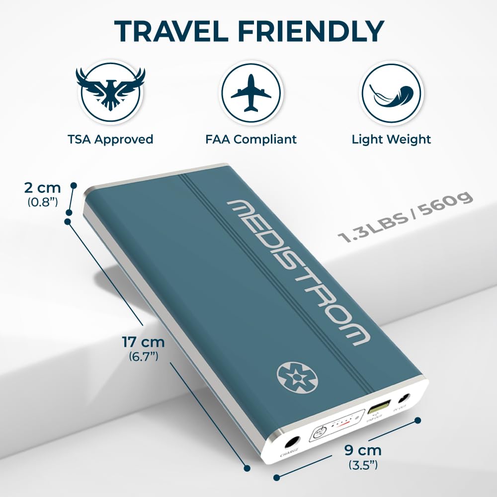 Medistrom Pilot-24 Lite Bundled with Cables for ResMed S9, AirSense 10, AirMini - 95Wh CPAP Battery Backup Power Supply for CPAP Machine - Camping Power Bank Portable Battery - TSA Approved