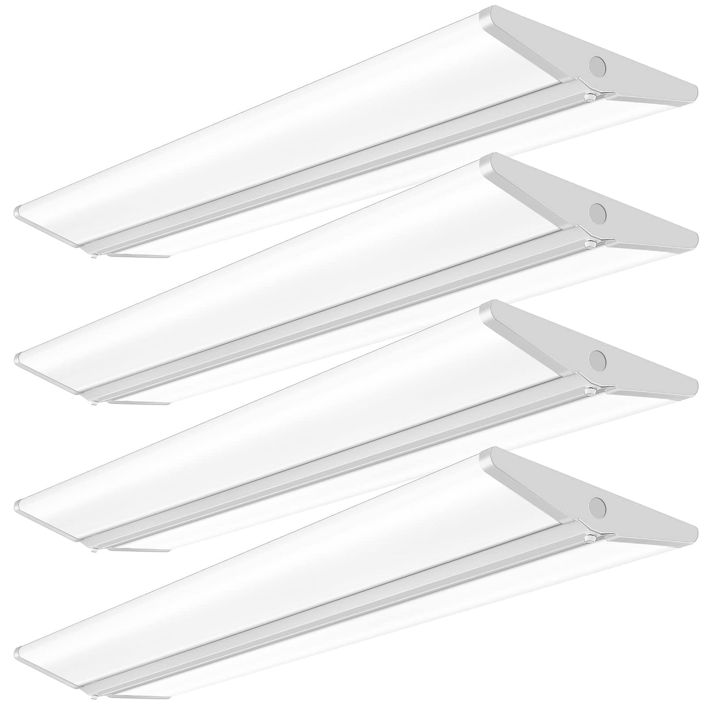 AntLux 72W 4FT LED Wraparound Office Light, Ultra Slim LED Garage Shop Lights Flush Mount, 8000 Lumens, 4000K, No Glare, 4 Foot Wrap Puff Ceiling Lighting Fixture, Fluorescent Tube Replacement, 4 Pack