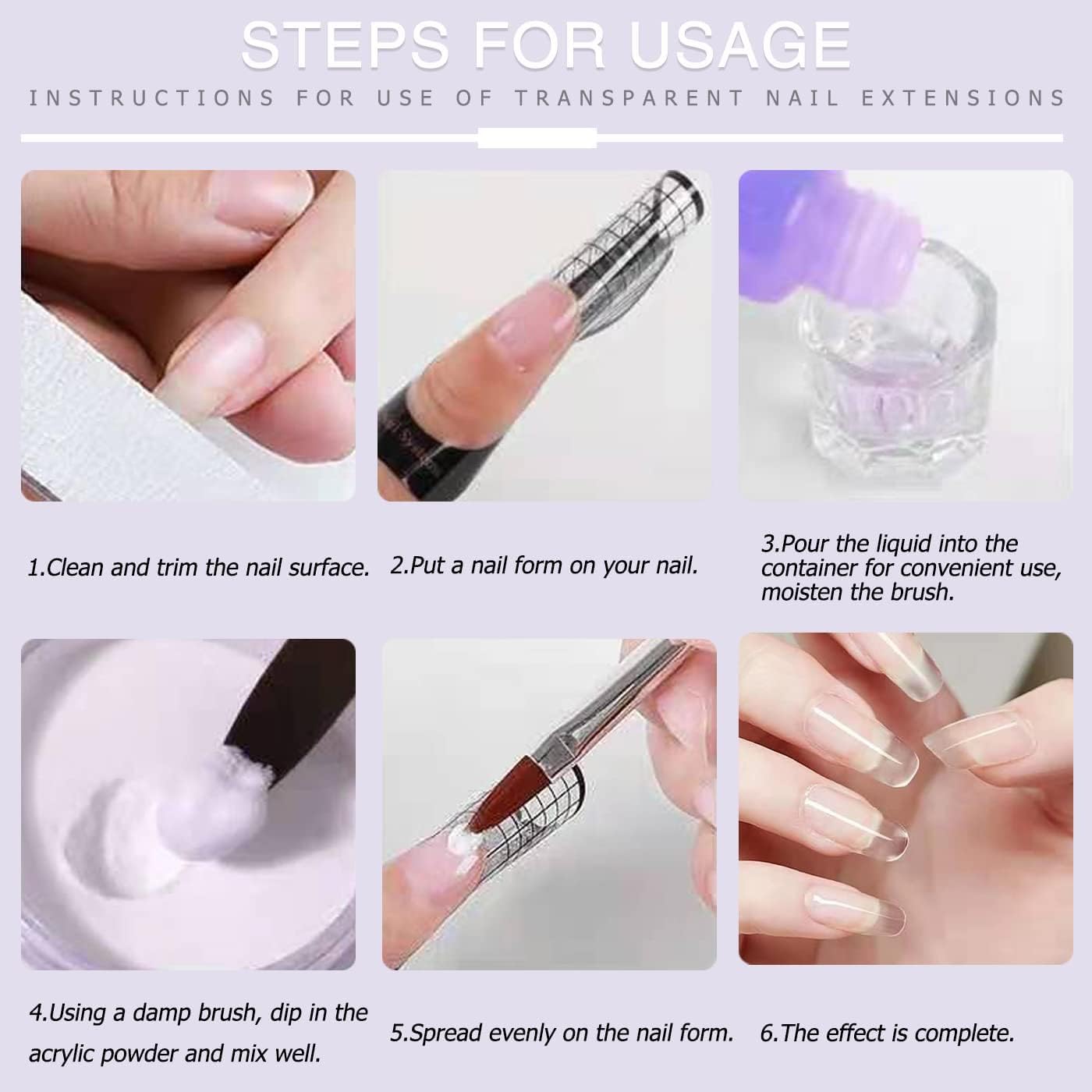 AIJIMEI Acrylic Nail Kit With Acrylic Liquid Monomer, Acrylic Powder In White, Clear, Pink, Brush Cleaner ,Acrylic Nails For Beginners French Nails Extension