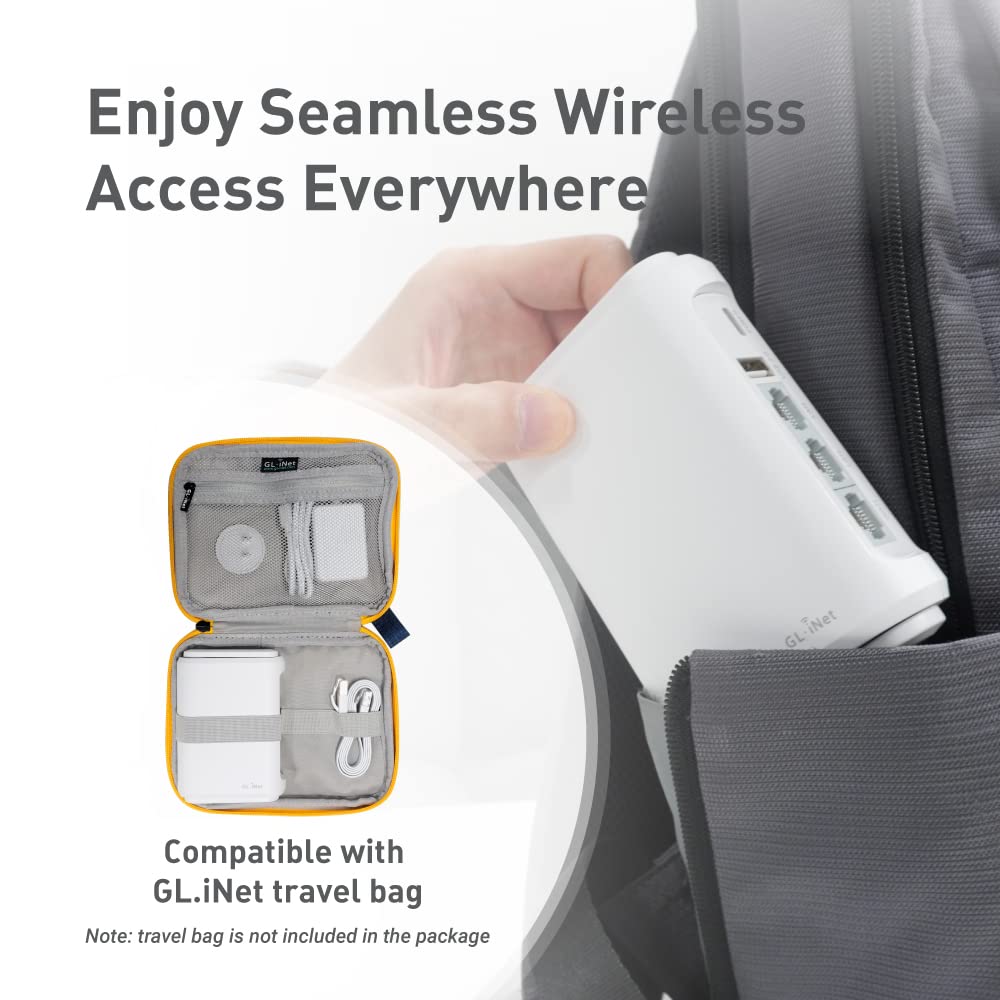 GL.iNet GL-SFT1200 (Opal) Portable WiFi Travel Router, Mini VPN Wireless Router for Fiber Optic Modem, Mobile Internet WiFi Repeater, Dual Band Openwrt Computer Routers, Home/Business/RV/Cruise