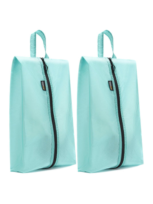 SOARSAIL 2 Pack Shoe Bags for Travel, Water-Resistant and Tear-Resistant Shoe Pouch for Sport, Shoe Organizer for Gym, Soccer, Golf, Tennis, Baseball (Cyan, 2 Pack)
