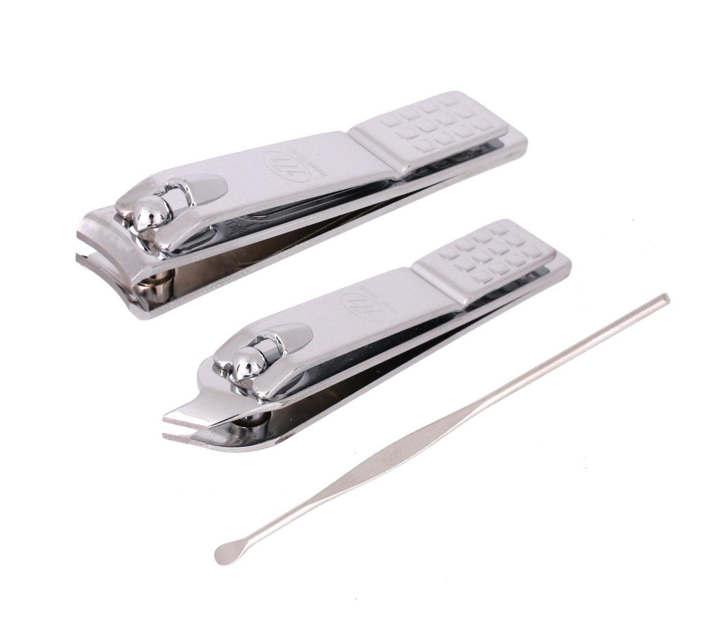 Three Seven 777 Travel Manicure Pedicure Grooming Kit Set,Stainless steel, (Total 3 PC, Model: TS-78C,Silver),Personal Nail care- Made in Korea