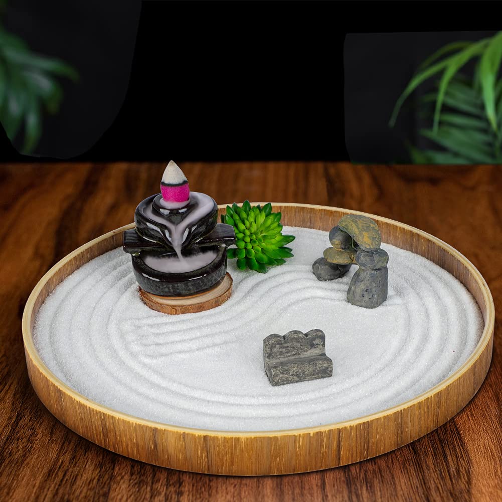 Set of 15 Zen Sand Garden for Desk, DIY Zen Garden Tabletop Rock Figure Lotus Plant Rake Tools Meditation Zen Home Office Decor Accessories Micro Landscape Sandbox Stress Relief Toy Gift