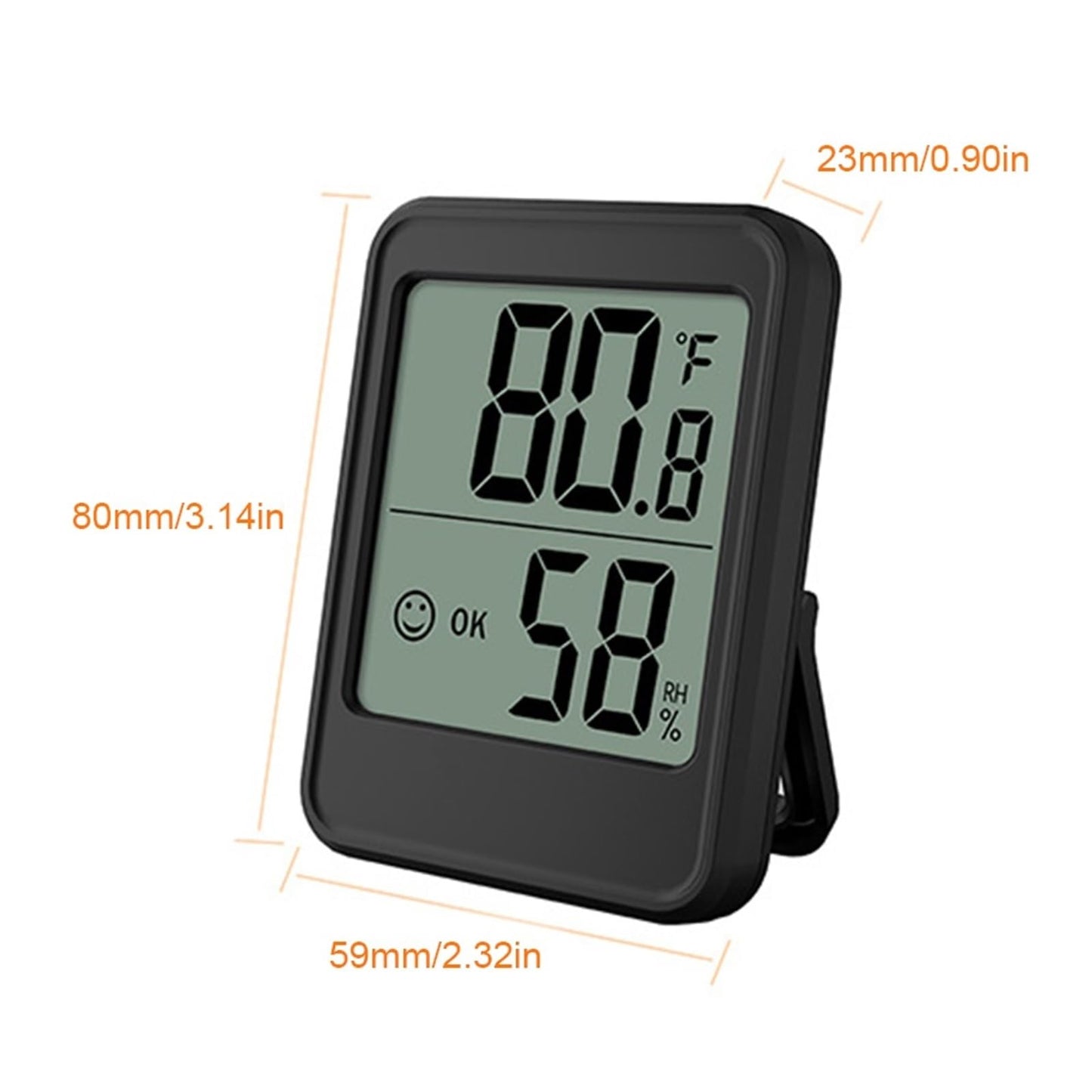 CVGfko Large Size LCD Digital Thermometer Hygrometer Indoor Room Electronic Temperature Humidity Meter Sensor Gauge Weather Station,Mc40 Black