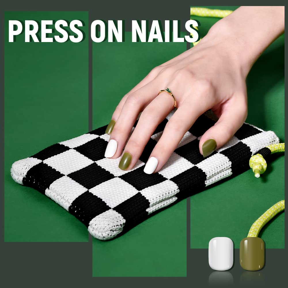 TsMADDTs Press on Nails, 720 pcs Short Round Fake Nails with Glue, Files, Tweezer for Women DIY at Home