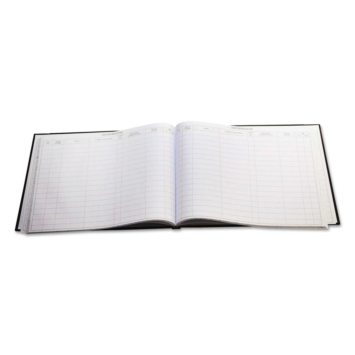 Wilson Jones S491 Detailed Visitor Register Book, Black Cover, 208 Ruled Pages, 9 1/2 x 12 1/4