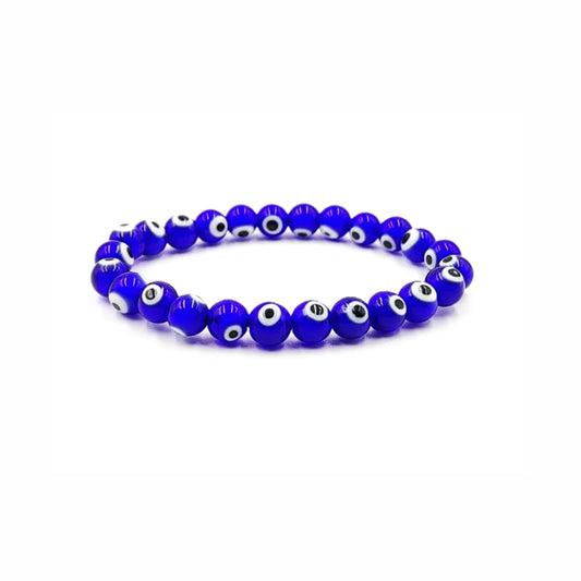 PRECIOUS PEBBLE Evil Eye Beaded Bracelet for Men & Women – Handmade Turkish Blue Eye Bracelets with Natural Stone Beads – Adjustable Size Symbolic Jewelry for Mindful Style, Gifting & Everyday Wear