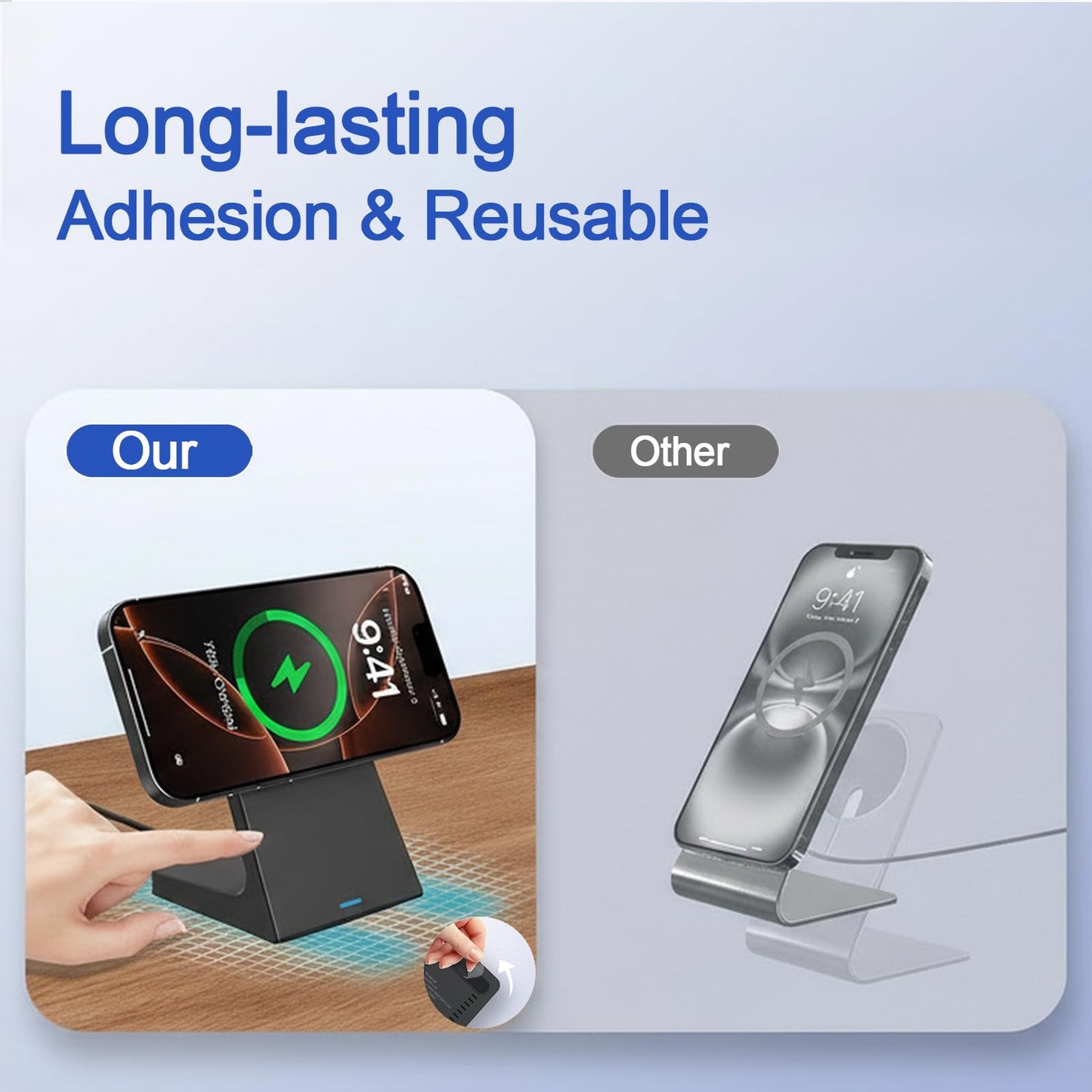 Wireless Charging Station - Magnetic Charger for iPhone 17/16/15/14/13/12 Series, Compatible with Apple, Stable Wireless Charger Stand for Desk & Bedside, Gifts for Men/Women