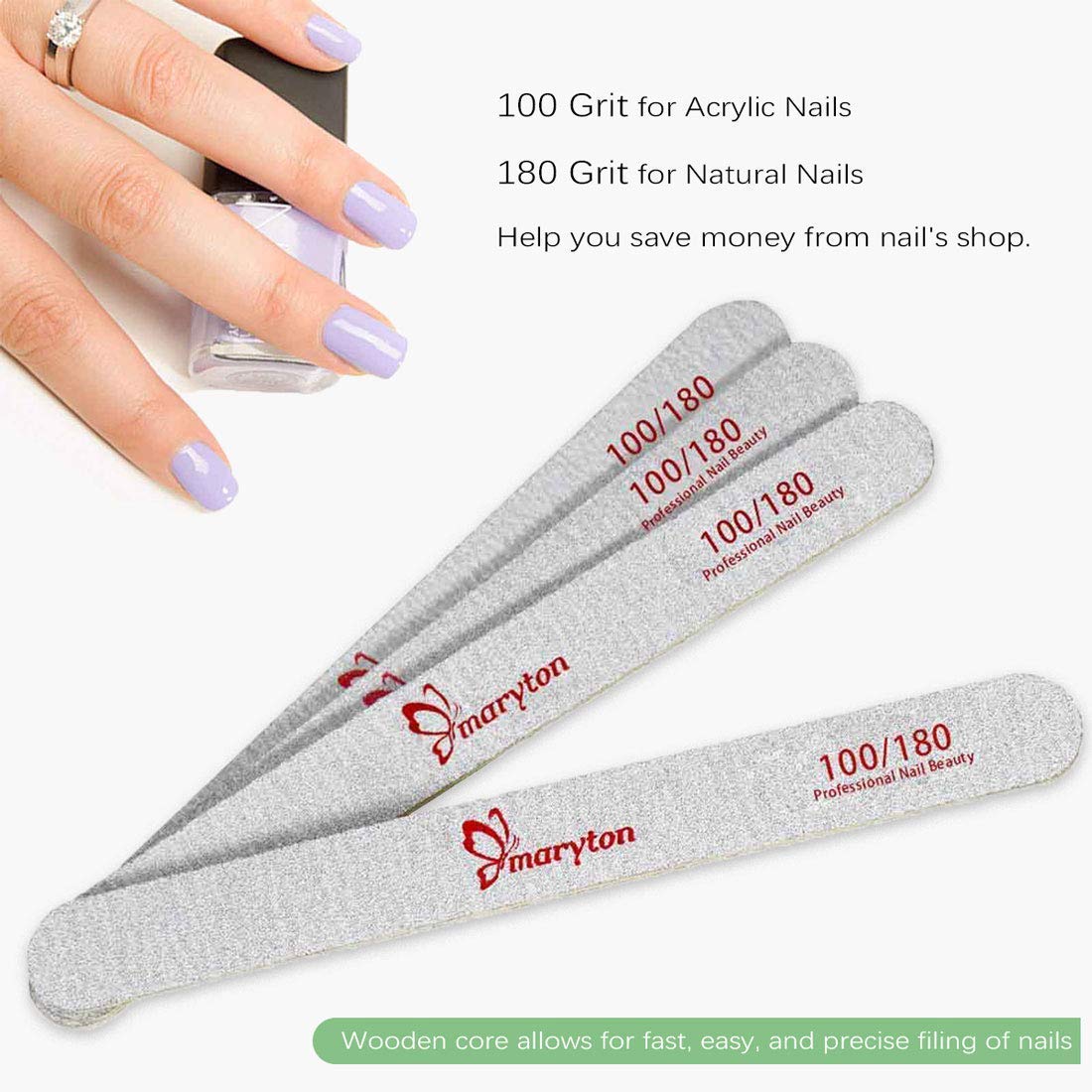 Nail Files and Buffers, 10 PCS Nail Buffer Blocks and 12 PCS Nail Files Manicure Tools Set for Acrylic Nails