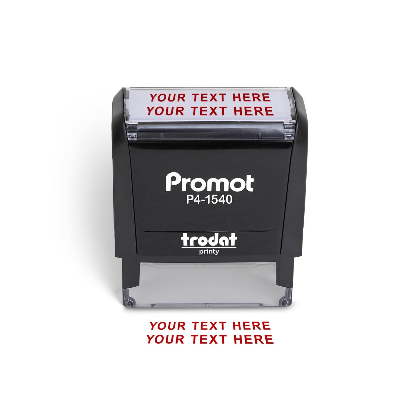 Promot Self Inking 2 Line Custom Stamp - Personalized Name Stamp for Office, Teacher, Address & Business Label Stamp - Choose Font, Ink Color, Pad, for Personal & Professional Use - Small