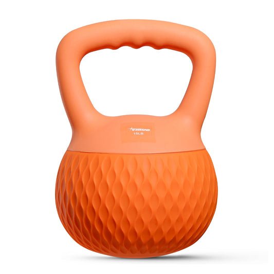 YIGUO Soft Kettlebell, 15lb Kettlebells Cushioned Impact-Resistant Base and Anti-Slip Grip, Strength Training Kettle Bell for Women and Men, Home Workout (Orange)