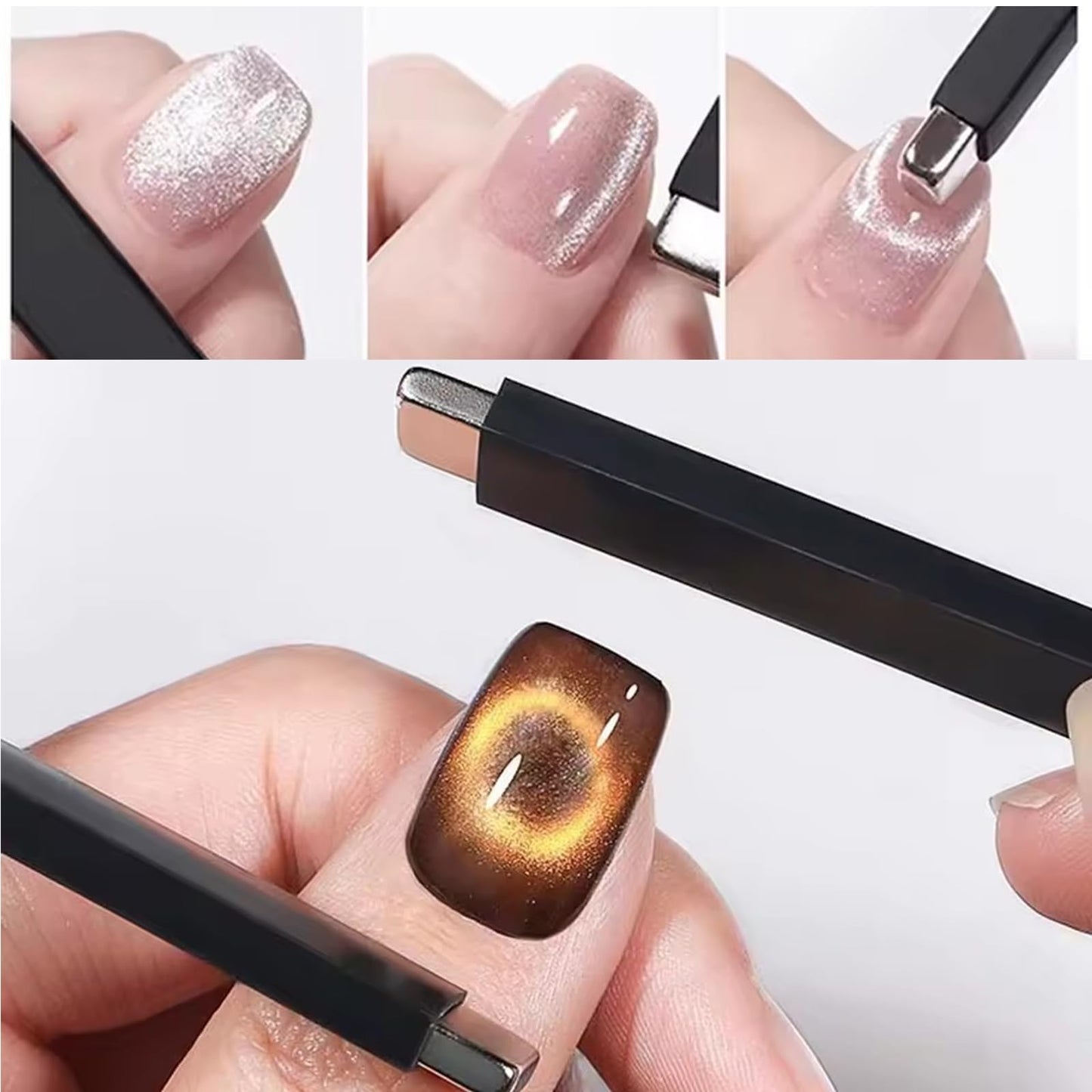 JFIYUOMCI 72Pcs Nail Magnet Tool Set, Cat Eye Gel Nail Polish Magnet Wand, Magnetic Nail Polish, Cat Eye Magnet for Nails, Cat Eye Magnets Tool Nail Design Tools Nail Art Accessories