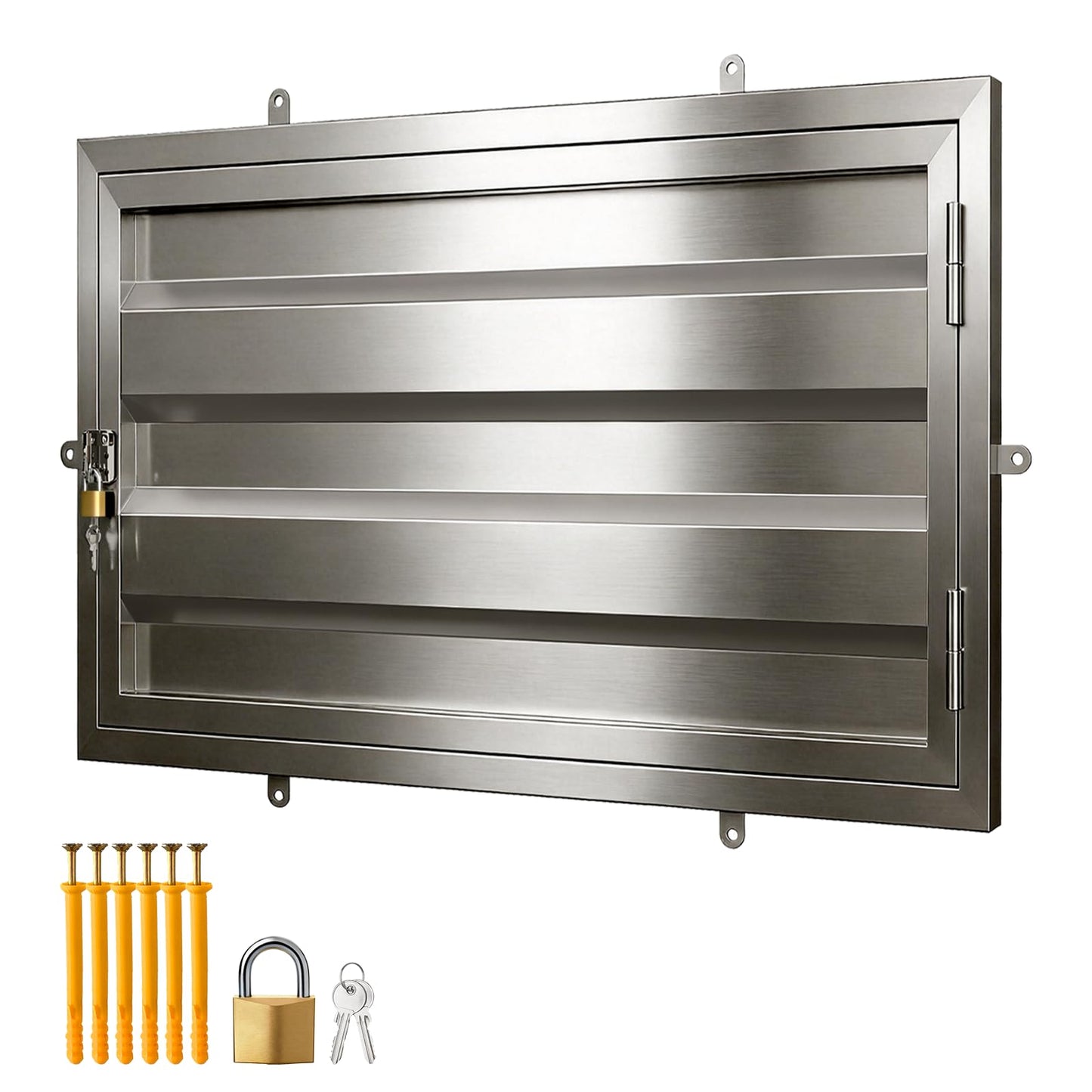 DRKSBesto 32" X 16" 306 Stainless Steel Crawl Space Door, Heavy Duty Stainless Steel Access Door with Lock and Key, Thickened Crawl Access Panel, Includes Installation Screws