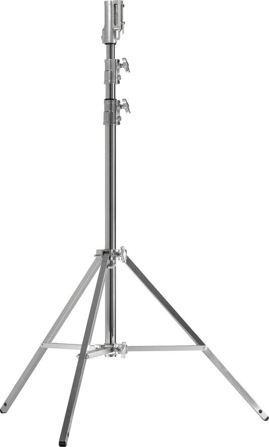 Kupo Master Cine Stand with Triple Function Universal Head, Heavy Duty Steel Construction, Leveling Leg for Uneven Terrain, 11.5' Max Height, High Load Support up to 88.2lbs, Silver (KS500112)