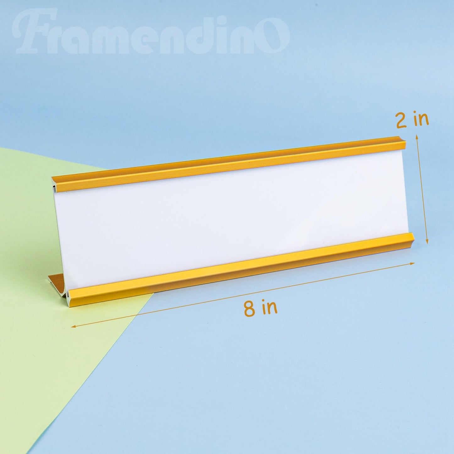 Framendino, 3 Pack Sublimation Metal Office Nameplates Blanks for Desk Plates Aluminum Gold Name Plate Holder for Business