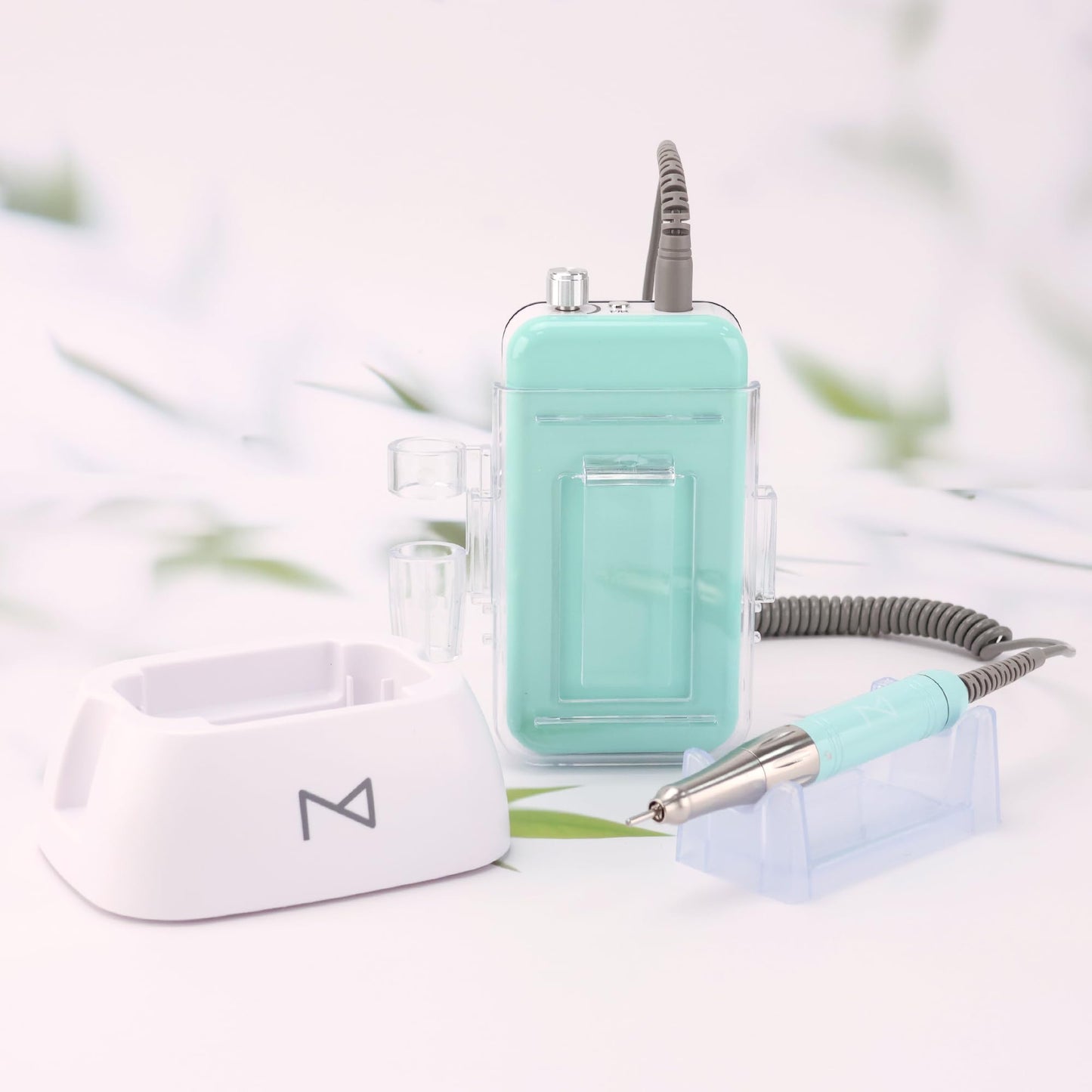 M Mase- Professional Nail Drill Machine - Coreless 2-in-1 Nail File - Electric, Cordless, 35000 RPM, HD Display - Electric Nail Drill for Professional & Home Use (Unicorn Pink Blue)