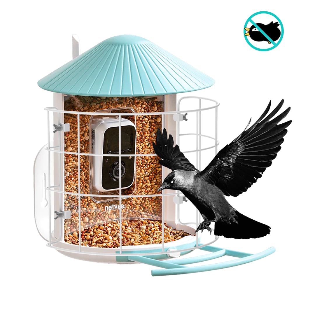 NETVUE Birdfy® Hummee Smart Hummingbird Feeder with Camera, Included Solar Panel & Shield, Auto Capture Bird Videos & Birdwatching Up-Close, 2 in 1 Feeders Attract More Hummingbirds