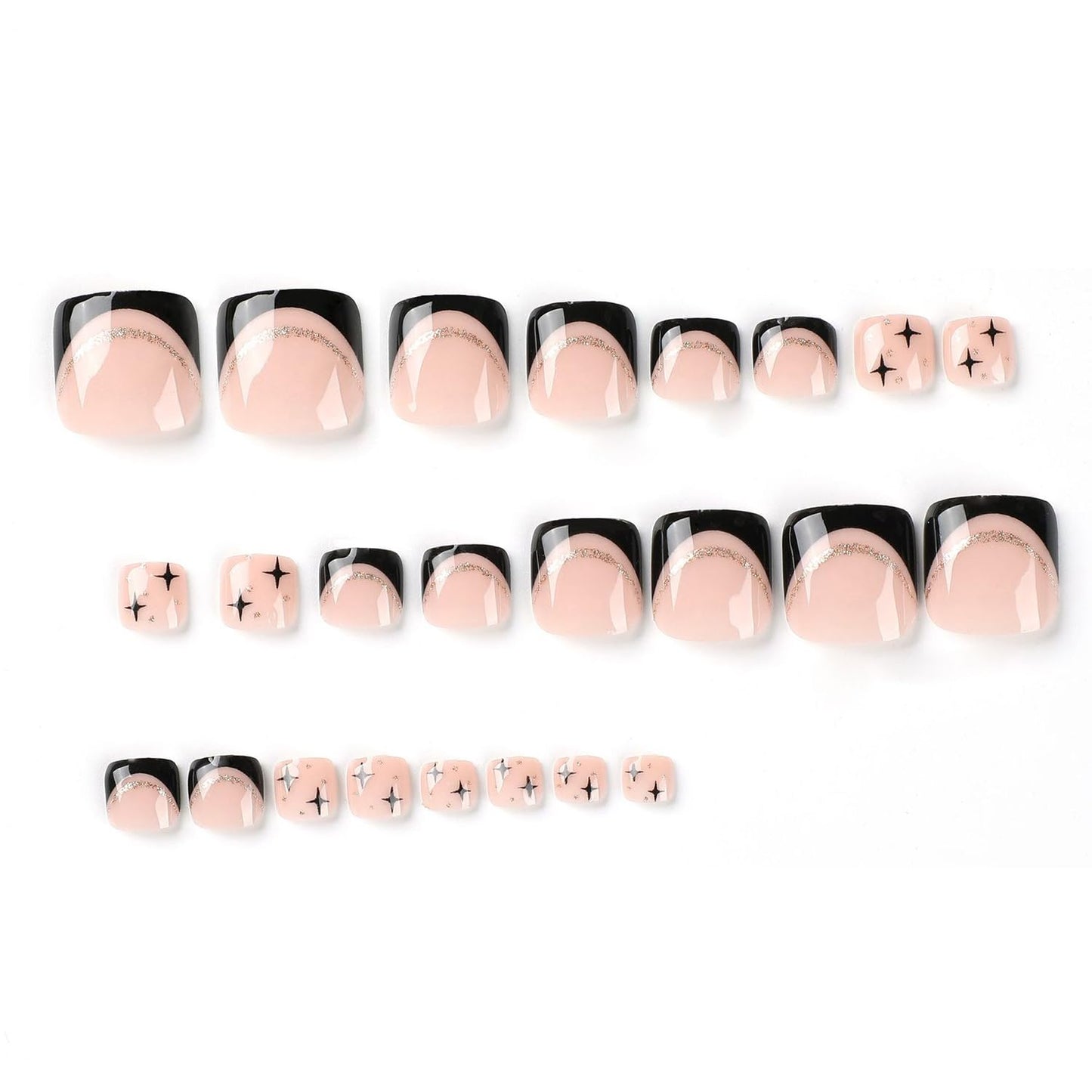 FIEONCIY Press on Toenails with Designs Acrylic Fake Nails for Toe Artificial False Nails with Charms Glue on Toe Nails for Spring Summer Stick on Toenails for Women Girls(JP2479)