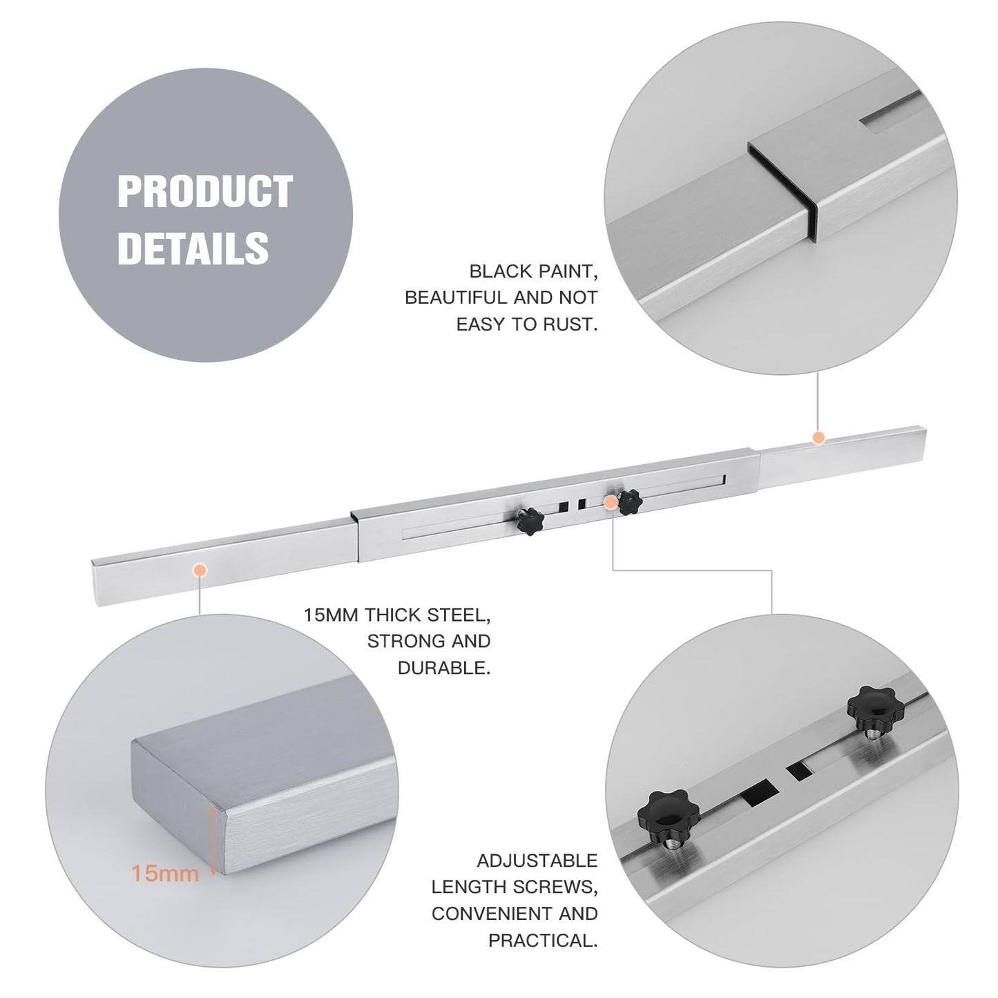 Door Security Door Bar (Stainless Steel 2 Sets) Use as Door Security Bar -Door Reinforcement Lock,Protect The Security of The Entire Door. Fits Doors 30"-39" - Safe Room
