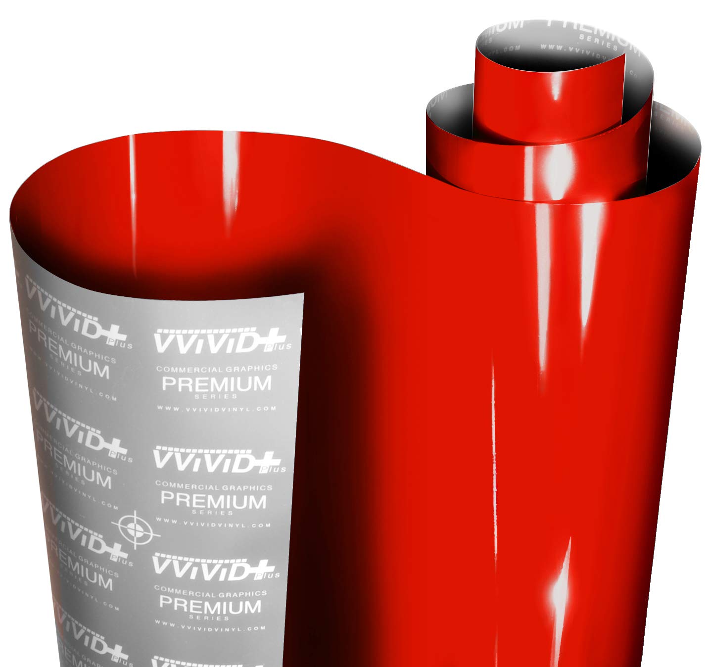 VViViD+ Ultra Gloss Racing Red Vinyl Car Wrap Premium Paint Replacement Film Roll with Nano Air Release Technology, Stretchable Protective Cap Liner, Self Adhesive (15ft x 5ft)